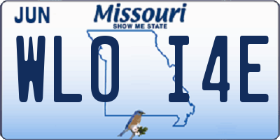MO license plate WL0I4E