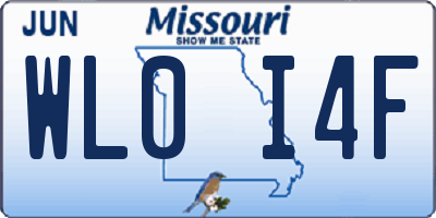 MO license plate WL0I4F