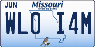 MO license plate WL0I4M