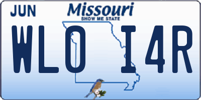 MO license plate WL0I4R