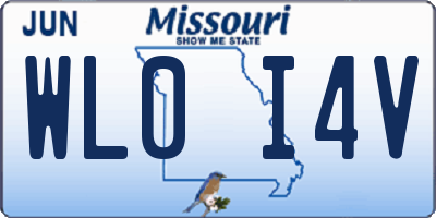 MO license plate WL0I4V