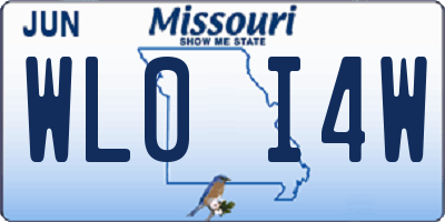 MO license plate WL0I4W