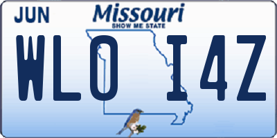 MO license plate WL0I4Z