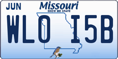 MO license plate WL0I5B