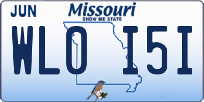 MO license plate WL0I5I