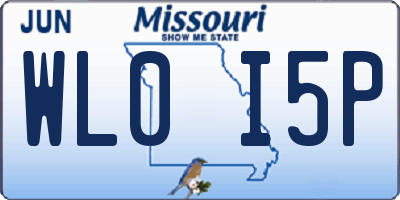 MO license plate WL0I5P