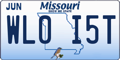 MO license plate WL0I5T