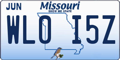MO license plate WL0I5Z