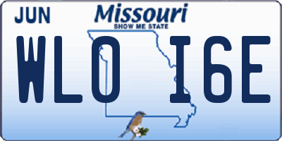 MO license plate WL0I6E