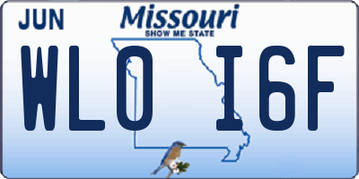 MO license plate WL0I6F
