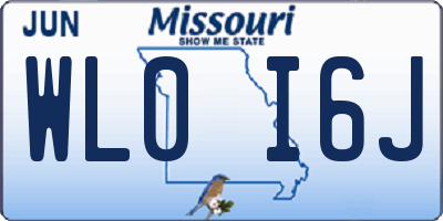 MO license plate WL0I6J