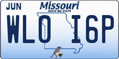 MO license plate WL0I6P