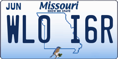 MO license plate WL0I6R