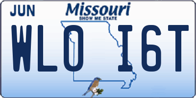 MO license plate WL0I6T