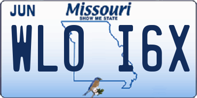 MO license plate WL0I6X