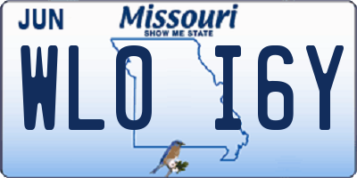 MO license plate WL0I6Y
