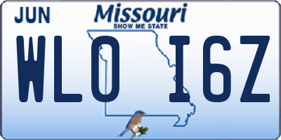 MO license plate WL0I6Z