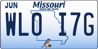 MO license plate WL0I7G