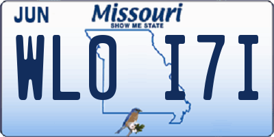 MO license plate WL0I7I