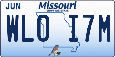 MO license plate WL0I7M