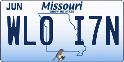 MO license plate WL0I7N