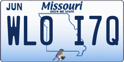 MO license plate WL0I7Q