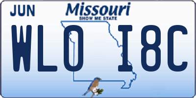 MO license plate WL0I8C
