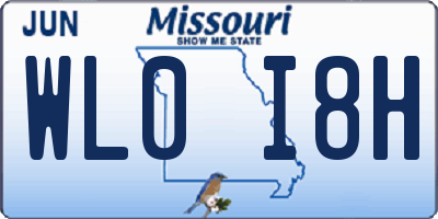 MO license plate WL0I8H