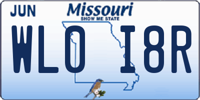MO license plate WL0I8R