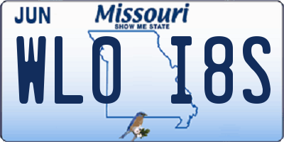 MO license plate WL0I8S