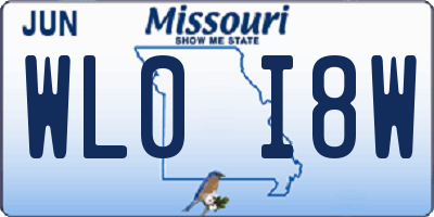 MO license plate WL0I8W
