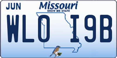 MO license plate WL0I9B