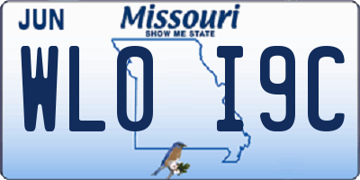 MO license plate WL0I9C