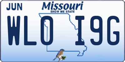 MO license plate WL0I9G