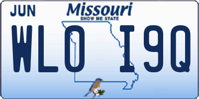 MO license plate WL0I9Q