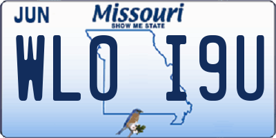 MO license plate WL0I9U