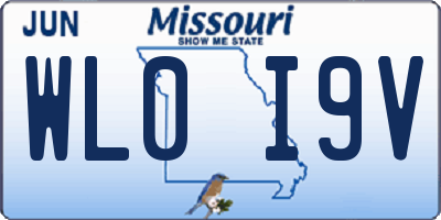 MO license plate WL0I9V