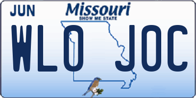MO license plate WL0J0C