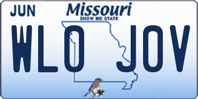 MO license plate WL0J0V
