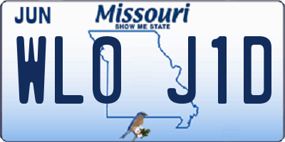 MO license plate WL0J1D