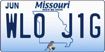 MO license plate WL0J1G