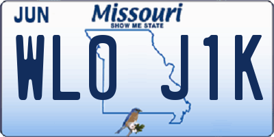 MO license plate WL0J1K