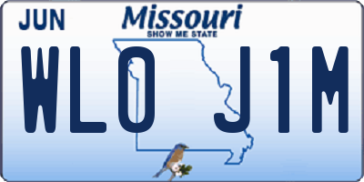 MO license plate WL0J1M