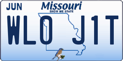 MO license plate WL0J1T