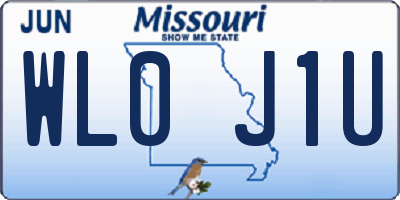 MO license plate WL0J1U