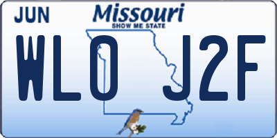 MO license plate WL0J2F