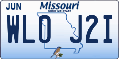 MO license plate WL0J2I