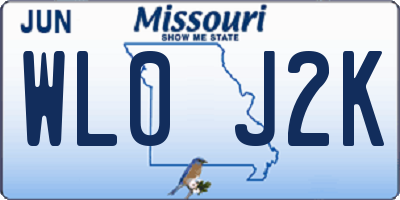 MO license plate WL0J2K