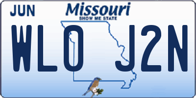 MO license plate WL0J2N