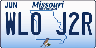 MO license plate WL0J2R